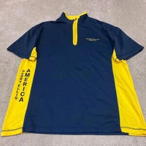 Perry Ellis Active Sweatshirt 1/4 Zip Men’s Blue Yellow Short Sleeve Size XL